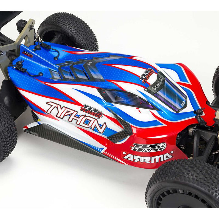 Arrma 1/8 TLR Tuned TYPHON 6S 4X4 BLX Buggy RTR, Red/Blue