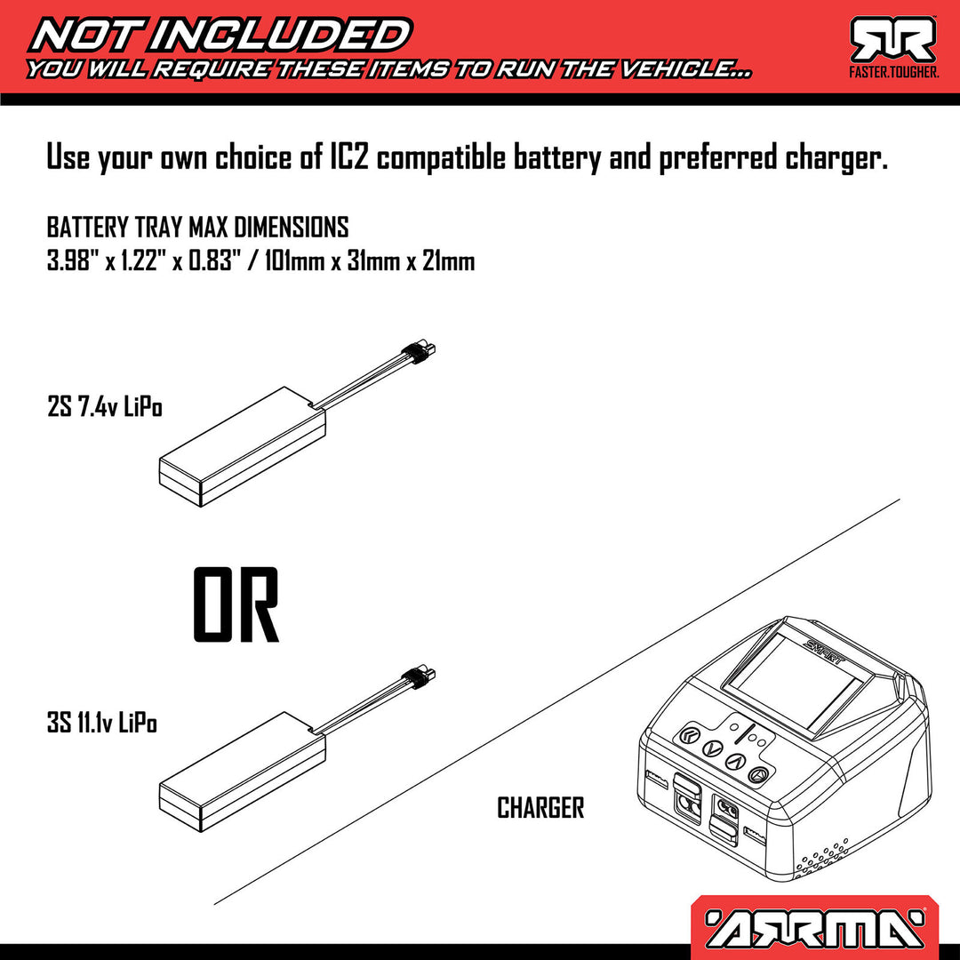 Arrma - 1/16 MOJAVE GROM 223S DSC 4X4 RTR Brushless Desert Truck, Black