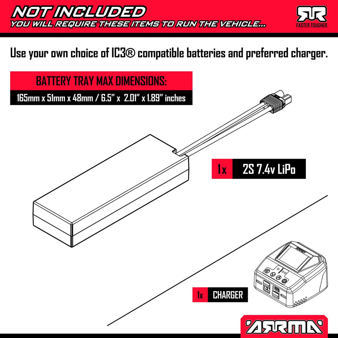 Arrma - 1/10 GRANITE MEGA 665 4X4 RTR Brushed Monster Truck
