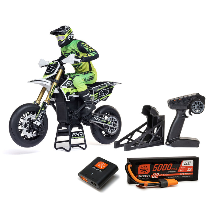Losi - 1/4 Promoto-SM FXR Supermoto Motorcycle RTR with Battery and Charger
