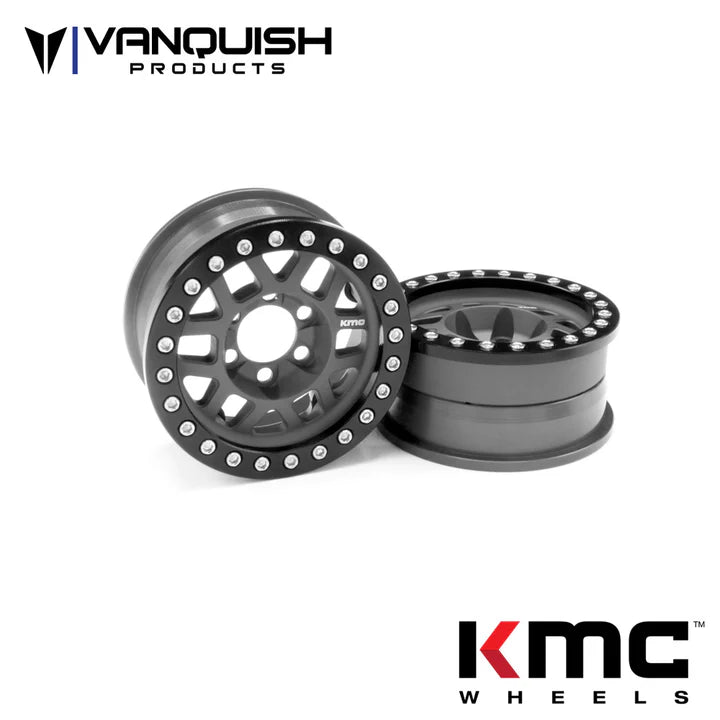 Vanquish - 1.9 KMC XD229 Machete V2, Aluminum Beadlock Wheels, Grey