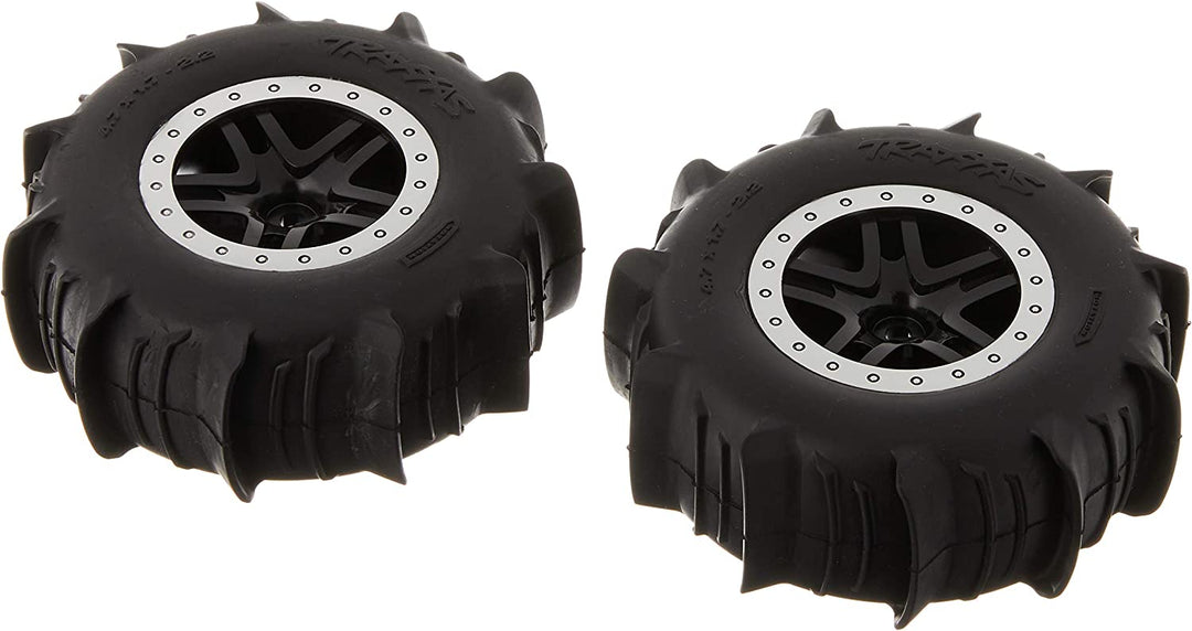 Traxxas 5891 SCT Wheels SS Black Satin Paddle Tires