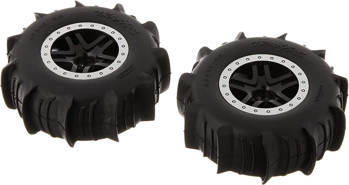 Traxxas 5891 SCT Wheels SS Black Satin Paddle Tires