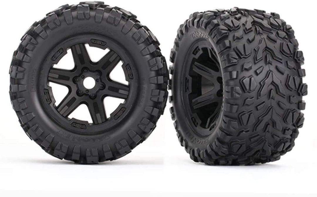 Traxxas 8672 Wheels with Talon Ext Tires, 3.8", Black