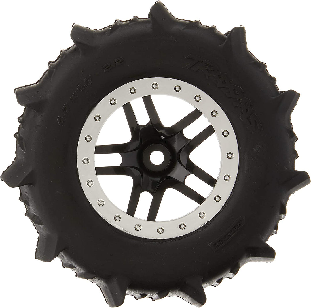 Traxxas 5891 SCT Wheels SS Black Satin Paddle Tires