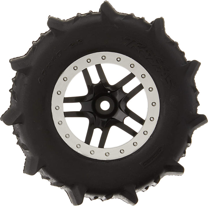 Traxxas 5891 SCT Wheels SS Black Satin Paddle Tires
