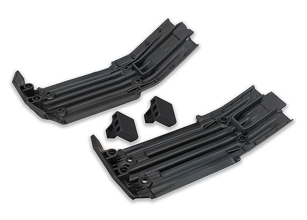 Traxxas 7744 Skidplate, front (1), rear (1)/ rubber impact cushion (2)