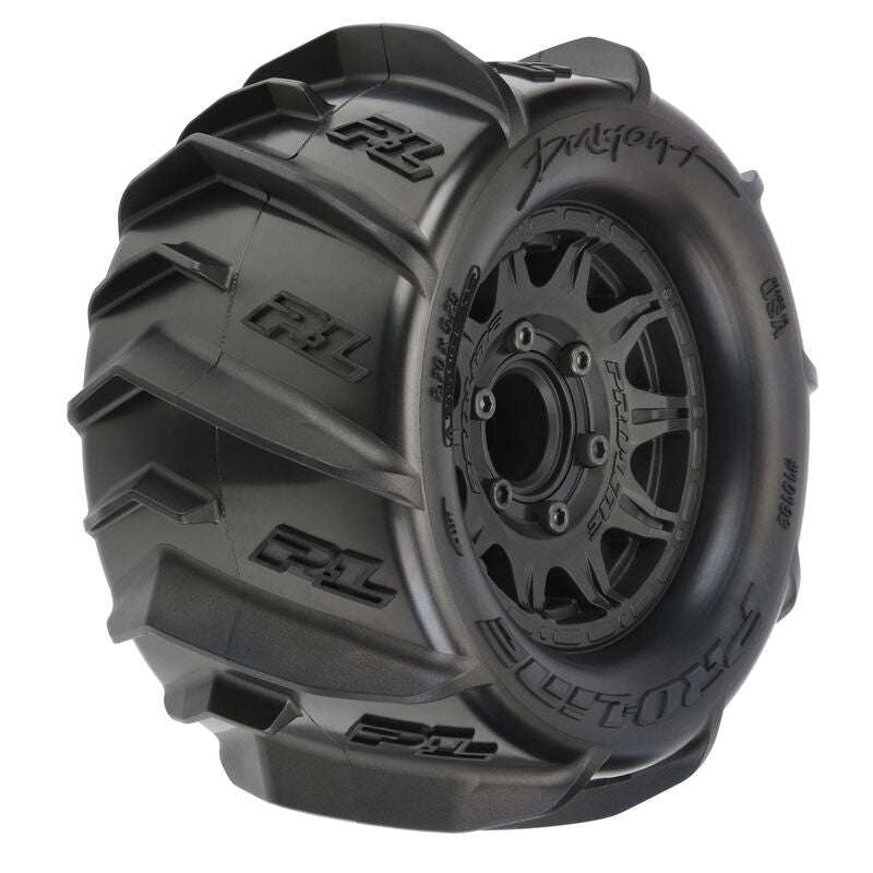 Pro-Line - 1/10 Dumont F/R 2.8" MT Tires Mounted 12mm/14mm Black Raid (2)