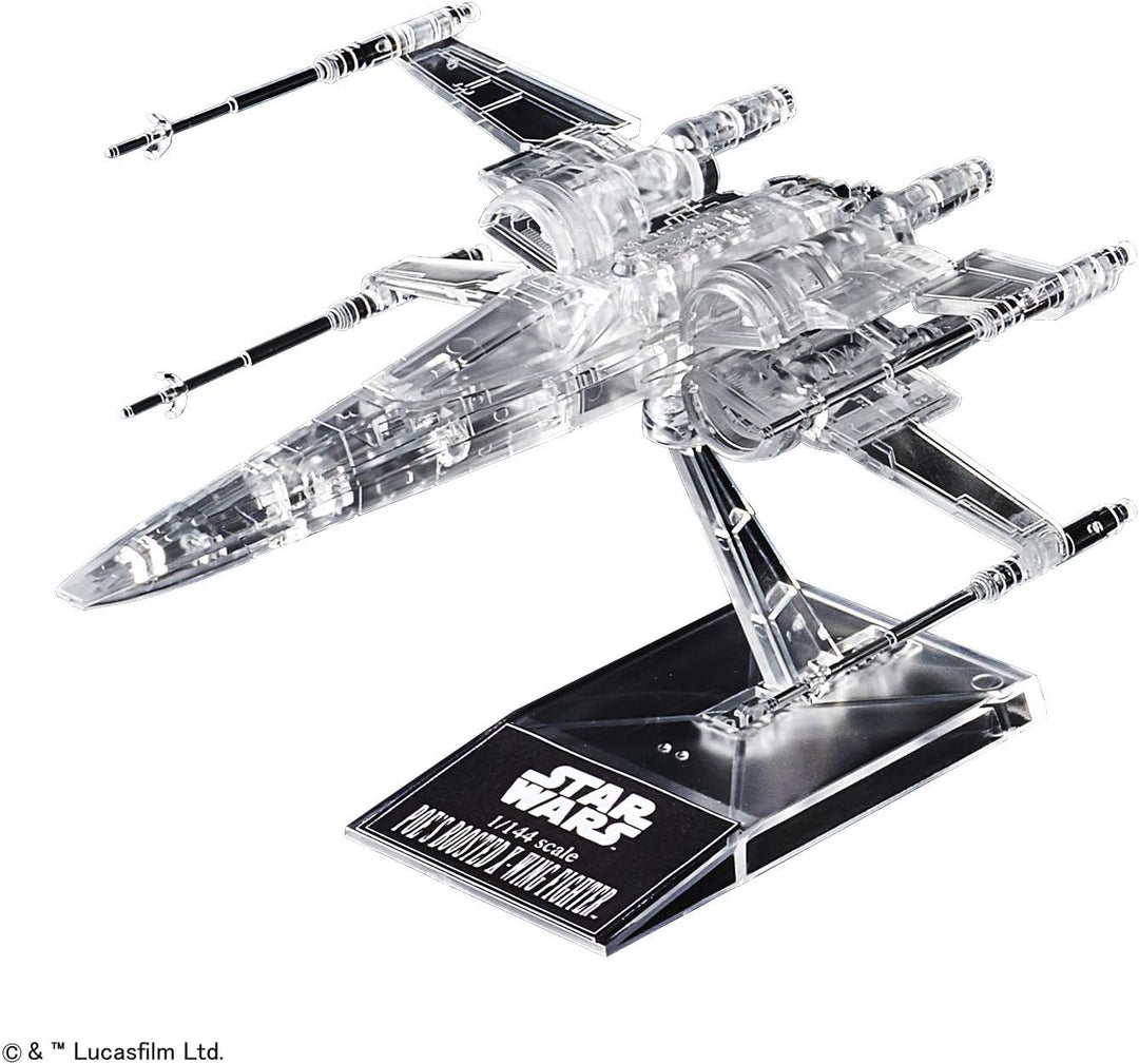 Bandai "Star Wars: The Last Jedi" Clear Vehicle Set Poe's Boosted X-Wing Fighter, Blue Squadron Resistance X-Wing