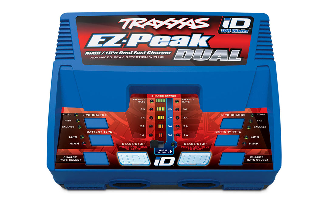 Traxxas 2972 Charger, EZ-Peak Dual, 100W, NiMH/LiPo with iD Auto Battery Identification
