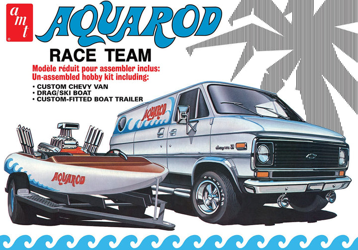 AMT - Aqua Rod Race Team 1975 Chevy Van, Race Boat & Trailer 1:25 Scale Model Kit