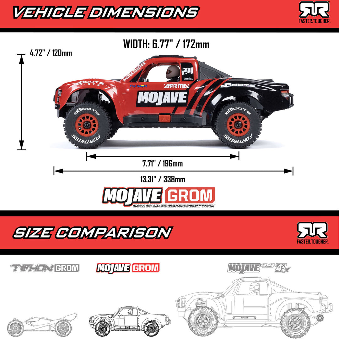 Arrma - 1/16 MOJAVE GROM 4X4 RTR Brushed Desert Truck