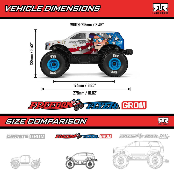 Arrma - 1/16 FREEDOM FLYER GROM 4WD Monster Truck RTR