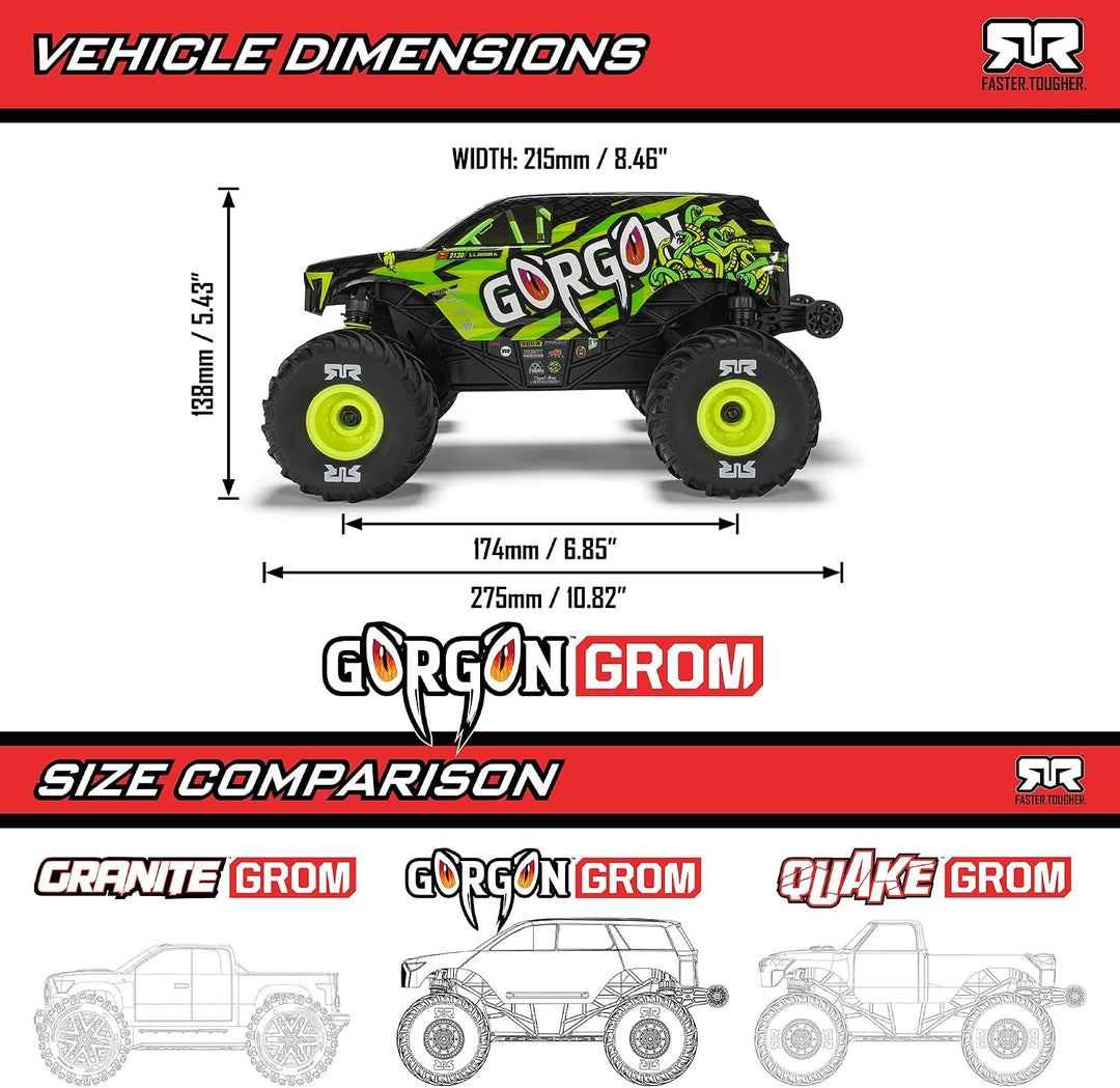 Arrma - 1/16 GORGON GROM 4X4 RTR Brushed Monster Truck