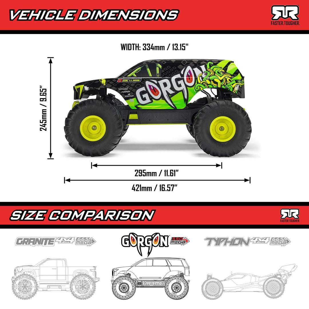 Arrma - 1/10 GORGON 2WD Monster Truck RTR