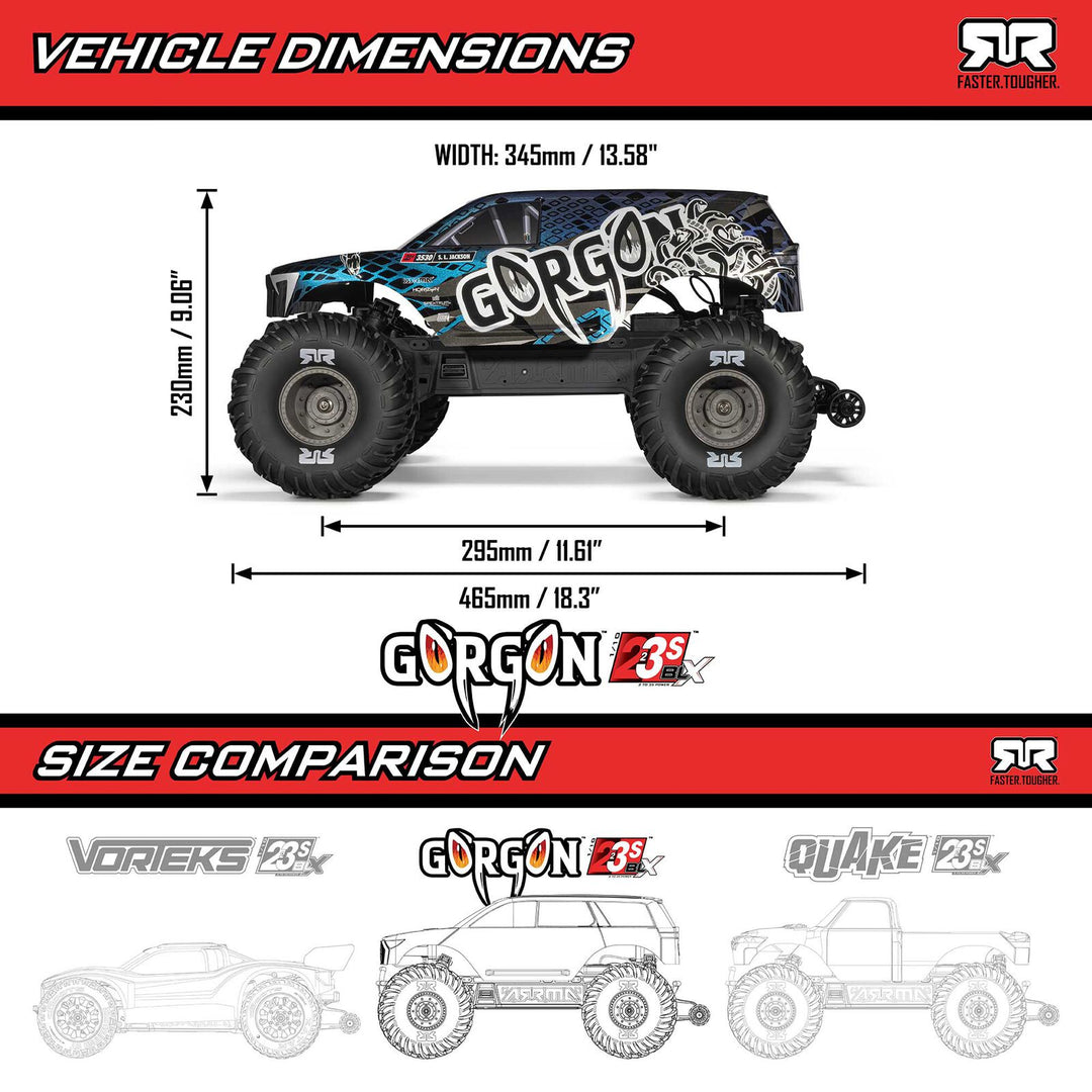 Arrma - 1/10 GORGON 223S 2WD Monster Truck