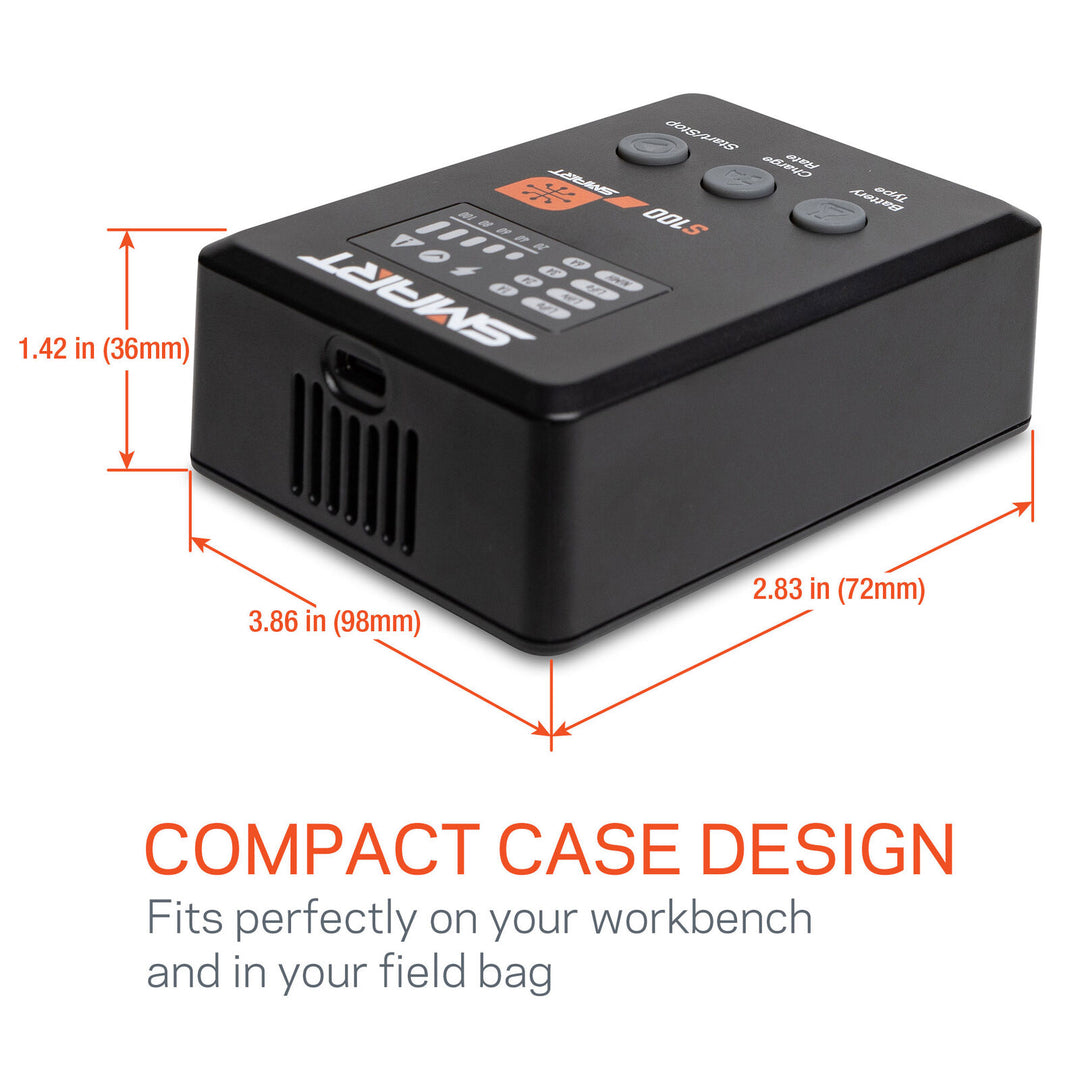 Spektrum - S100 1x100W USB-C Smart Charger, 65W USB-C GaN Power Supply Combo