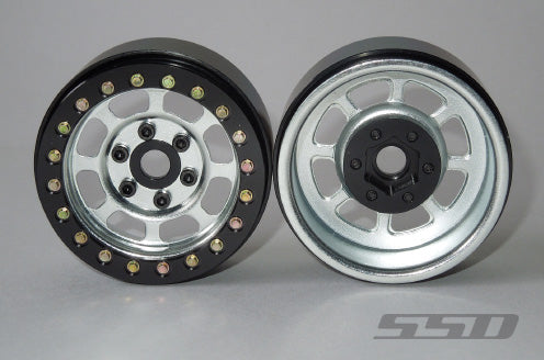 SSD RC - 1.9 Steel Trail Beadlock Wheels (Silver)