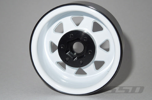 SSD RC - 1.9 Steel 8 Spoke Beadlock Wheels (White)