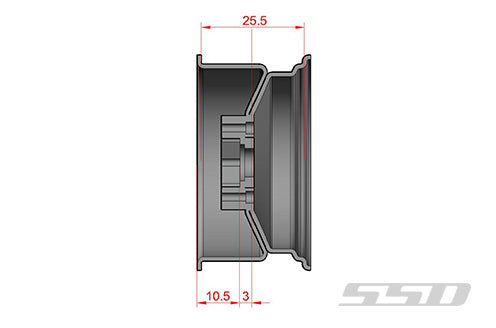 SSD RC - 1.9 Steel 8 Hole Beadlock Wheels (Black)