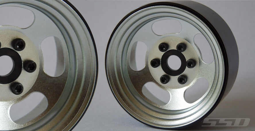 SSD RC - 1.9 Steel Slot Beadlock Wheels (Silver)