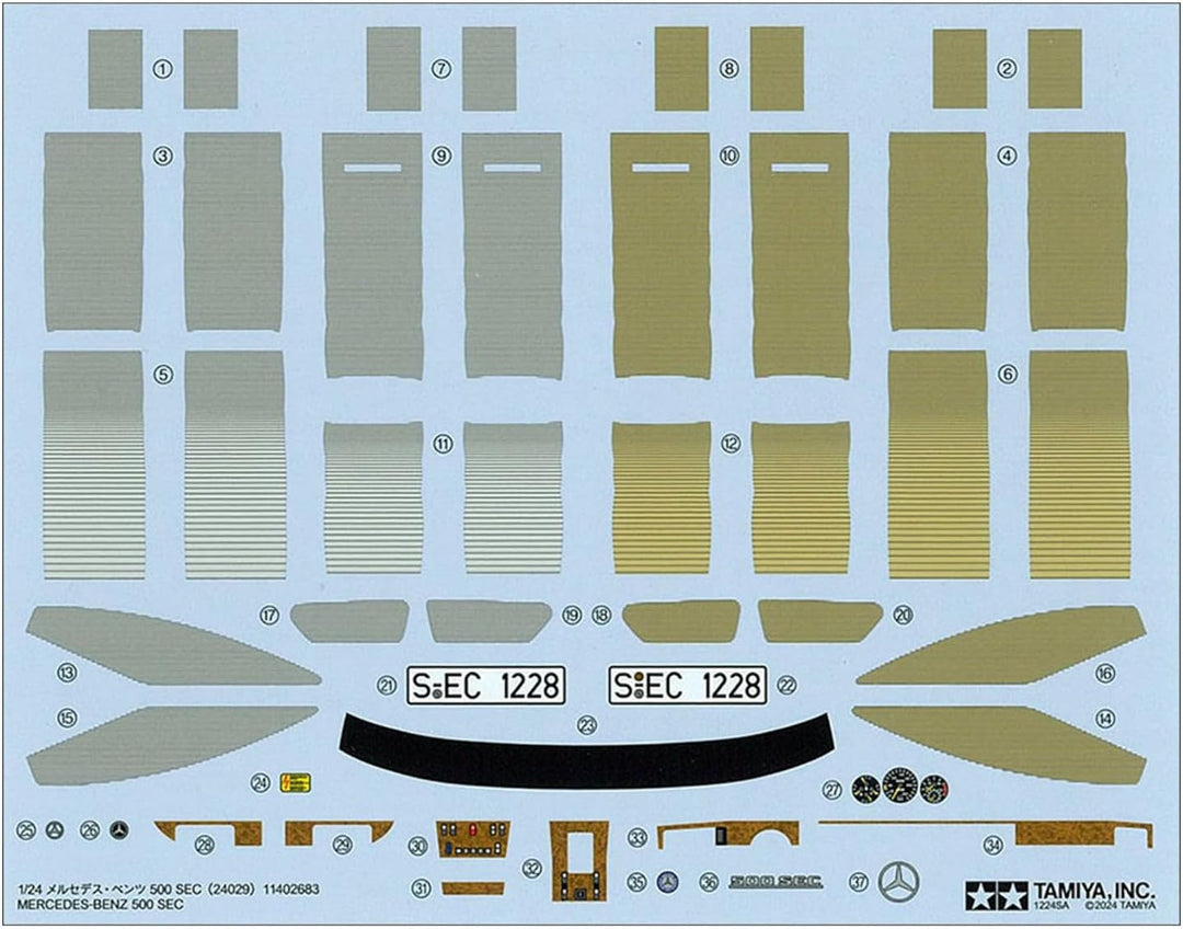 Tamiya - 1/24 Mercedes-Benz 500 SEC Plastic Model Kit