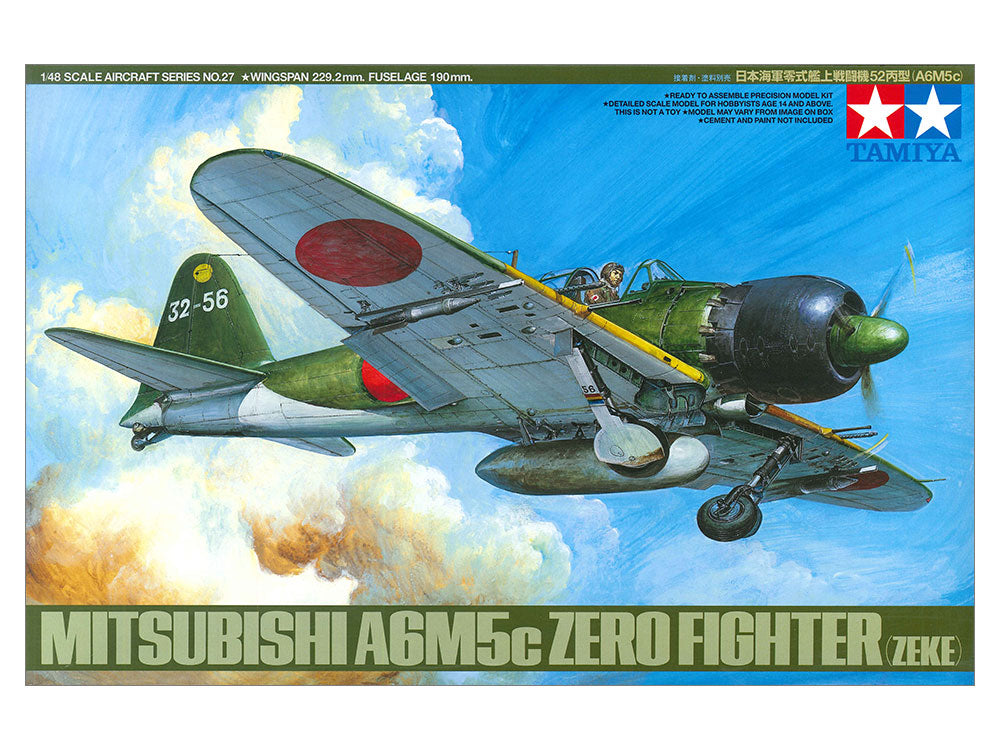 Tamiya - 1/48 Scale Mitsubishi A6M5C Zero Fighter (Zeke)