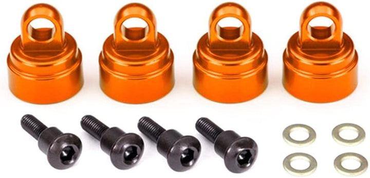 Traxxas 3767T Shock caps, Aluminum (Orange-Anodized) (4) (fits All Ultra Shocks)