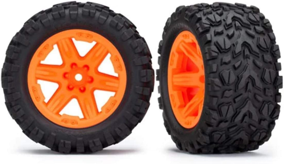 Traxxas 6773A 2.8" Orange RXT Wheels with Talon Extreme Tires (Rustler 4X4 F/R)