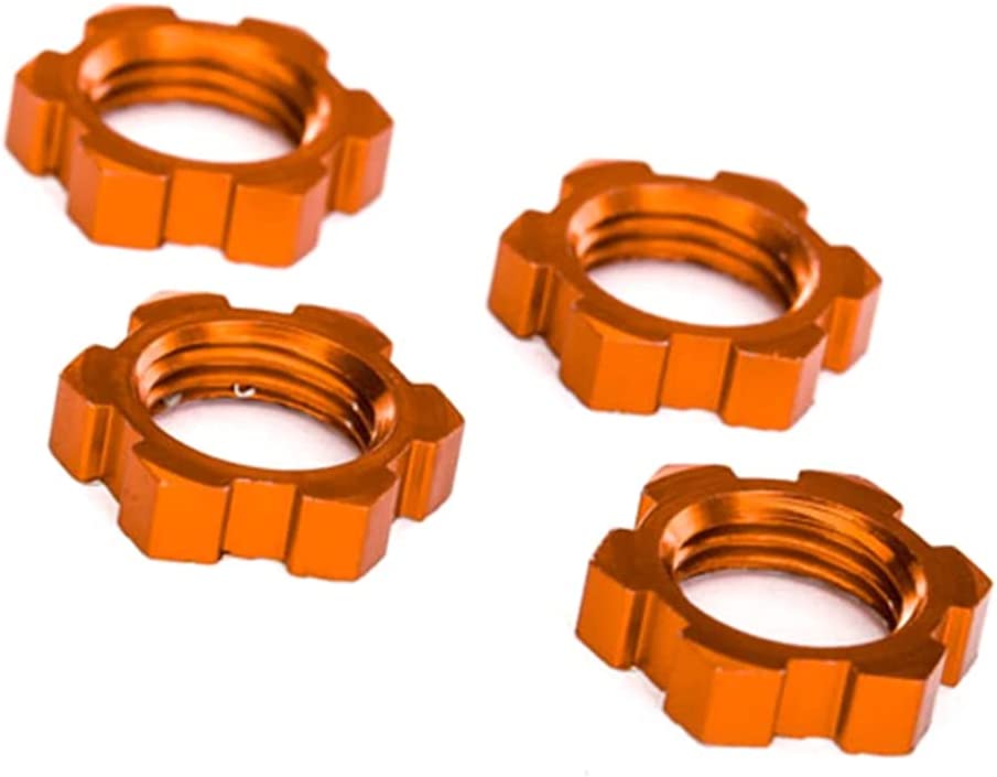 Traxxas 7758T - Wheel Nuts, 17mm, Splined, Serrated, Orange-Anodized, X-Maxx