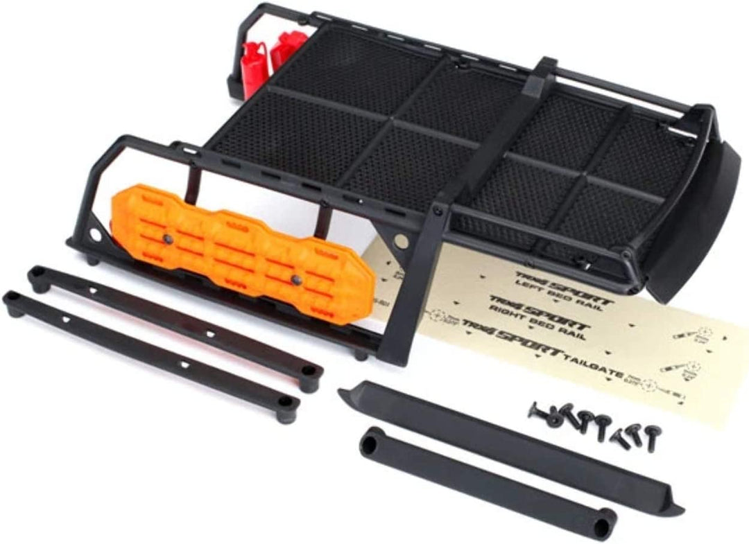 Traxxas 8120X Expedition Roof Rack with Traction Boards, Shovel, Axe, Jack, fire Extinguisher, Fuel cans, mounting Hardware