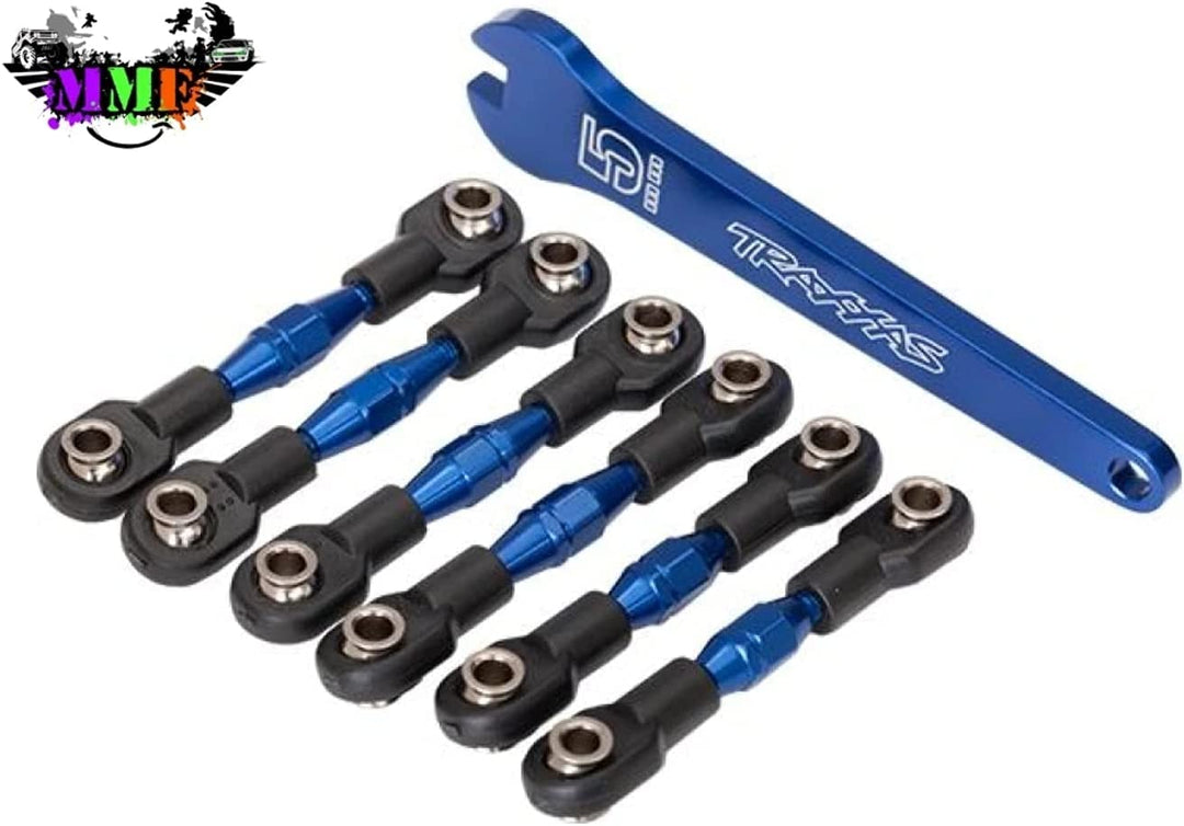 Traxxas TRA8341X Turnbuckles, aluminum (blue-anodized), camber links, 32mm (front) (2)/ camber links, 28mm (rear) (2)/ t