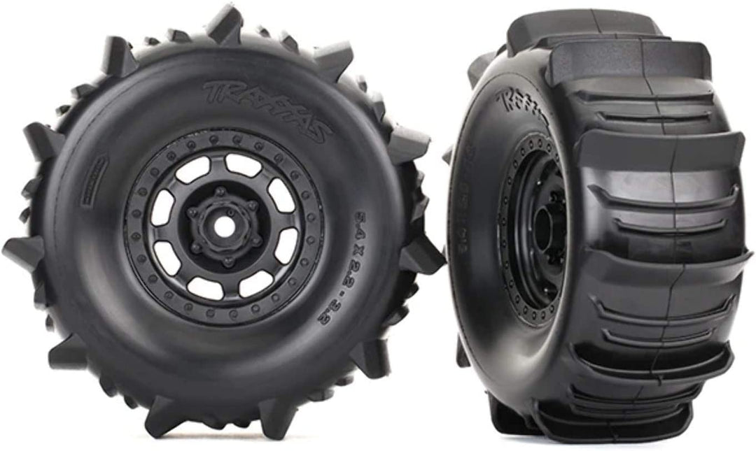 Traxxas 8475 Desert Racer Wheels with Paddle Tires, Black