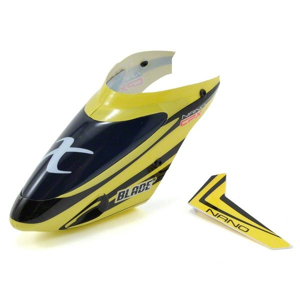 Blade Helicopters Nano CP X Complete Canopy w/Vertical Fin (Yellow)