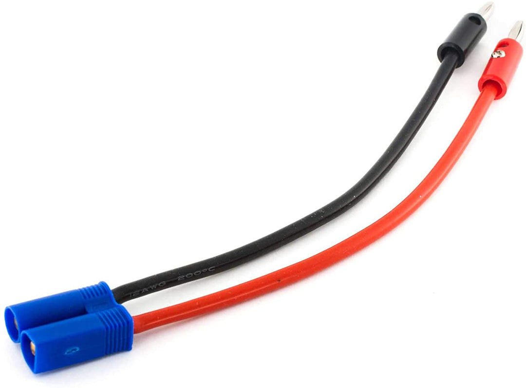 E-flite Charge Lead: EC5 Device with 6" Wire & Jacks, 12 AWG, EFLAEC512