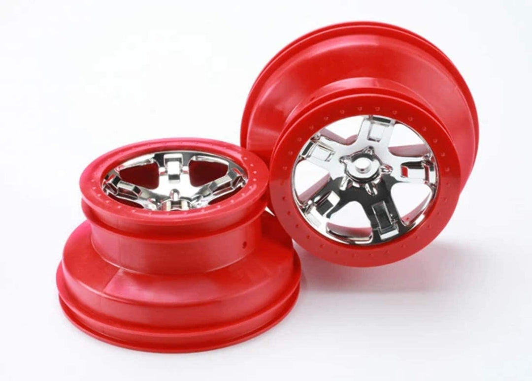 Traxxas 5868 Chrome SCT, Red Beadlock-Style Wheels (pair)