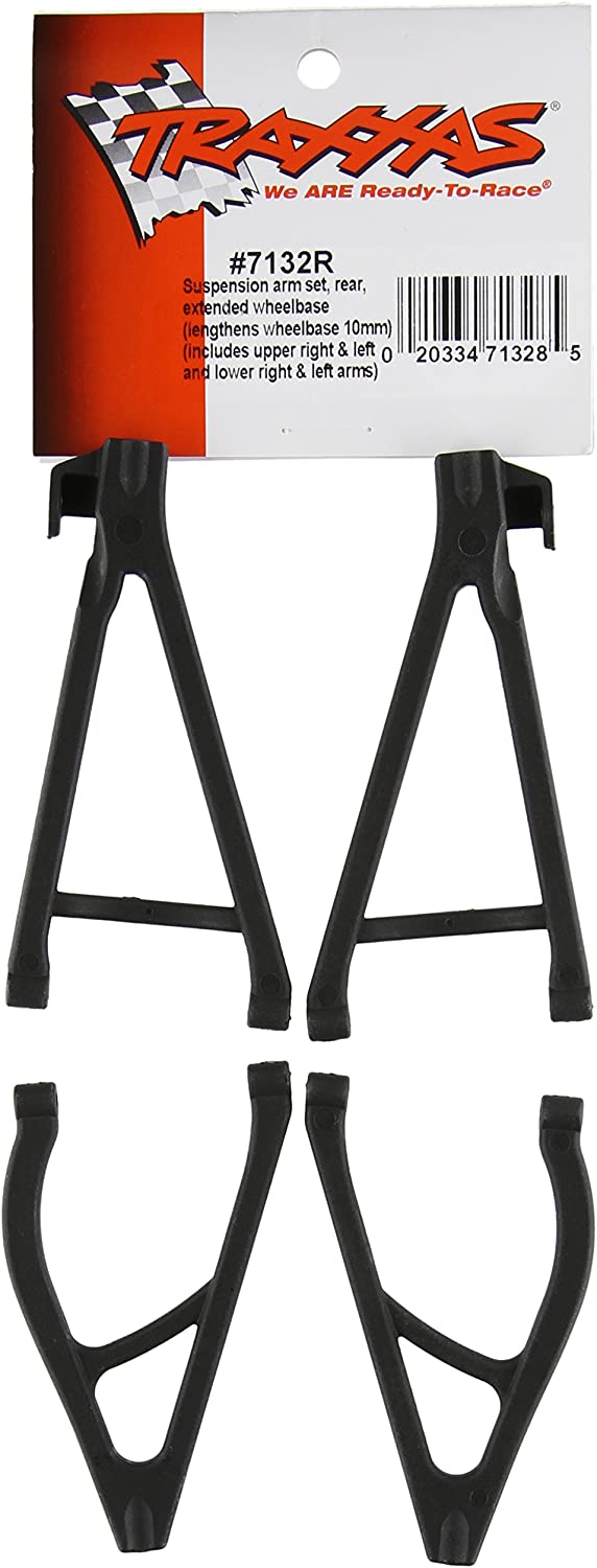 Traxxas 7132R Rear Suspension Arm Set, Upper and Lower, L&R (extends wheelbase 10mm)