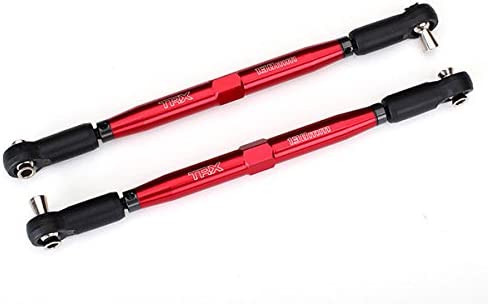 Traxxas TRA7748R Toe links, X-Maxx (TUBES red-anodized, 7075-T6 aluminum, stronger than titanium) (157mm) (2)/ rod ends,