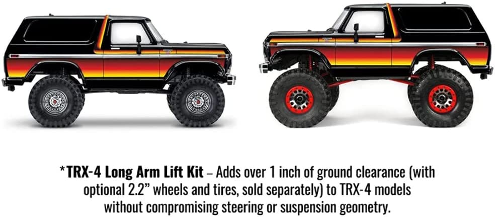 Traxxas 8140 TRX-4 Long Arm Lift Kit, Black