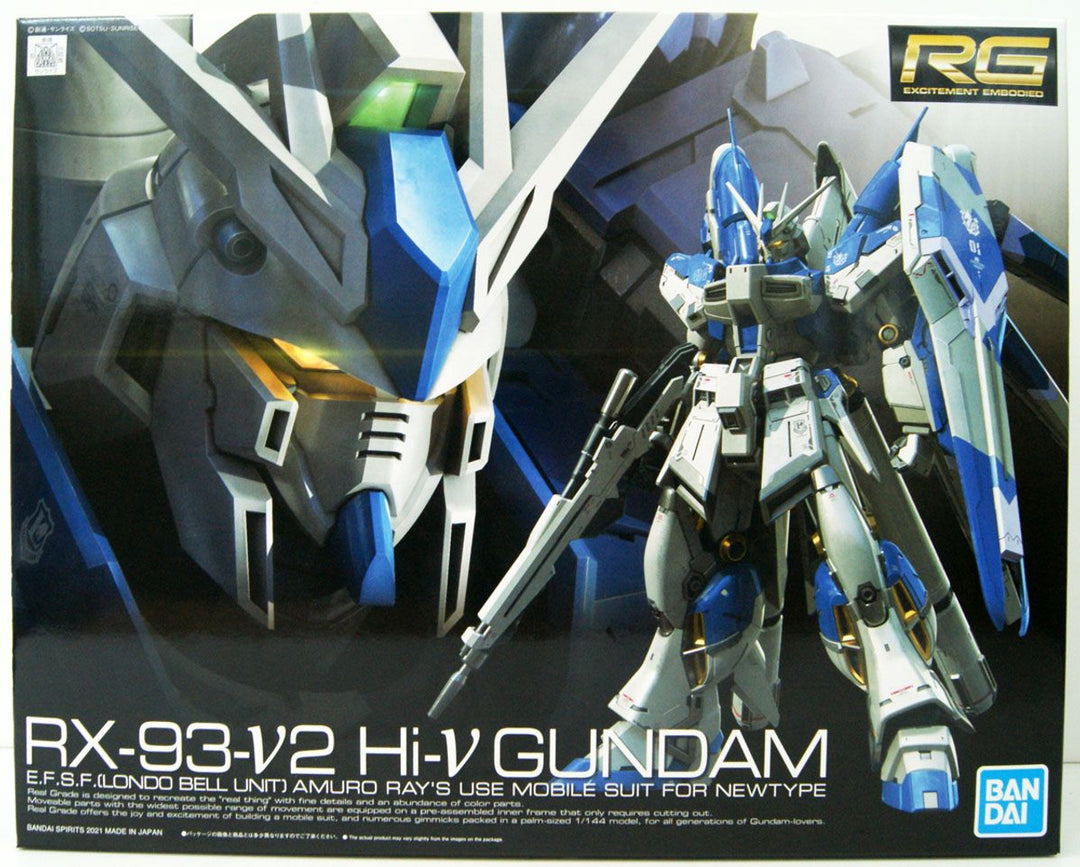 Bandai RG RX-93-ν2 Hi-Nu Gundam E.F.S.F. (Londo Bell Unit) Amuro Ray's Use Mobile Suit for Newtype 1:144 Scale