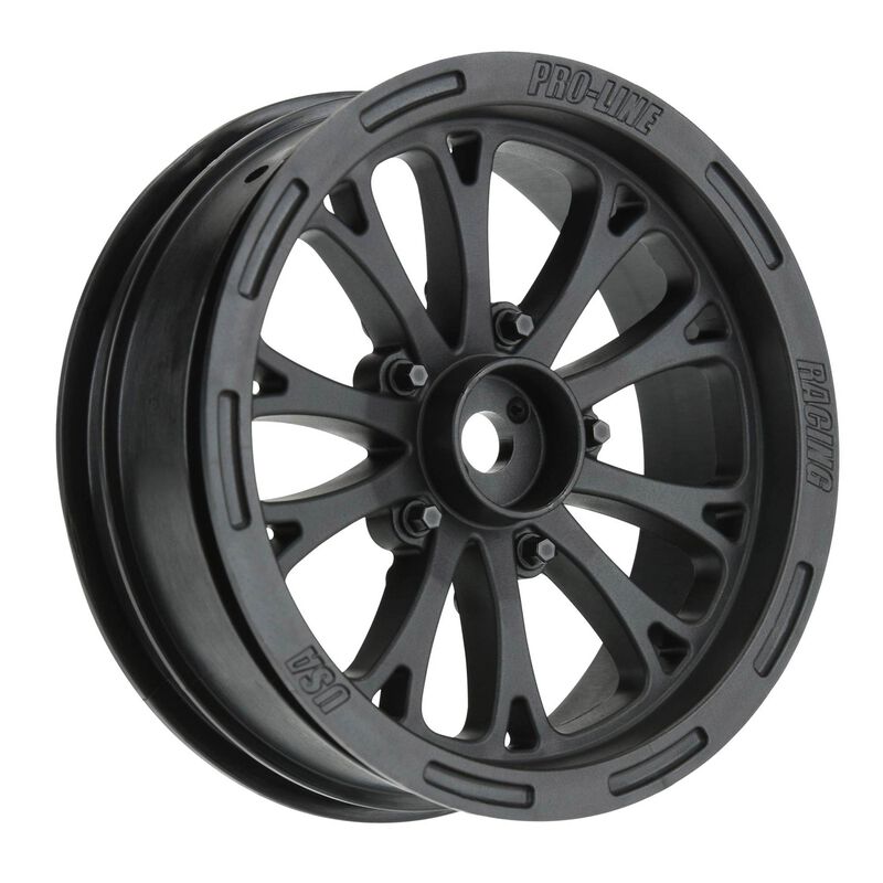 Pro-Line 1/10 Pomona Drag Spec Front 2.2" 12mm Drag Wheels (2) Black