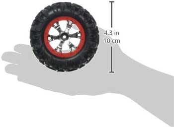 Traxxas 7272 1/16th Scale Canyon AT Tires Pre-Glued on Chrome, Geode Wheels, Red Beadlock-style (pair)